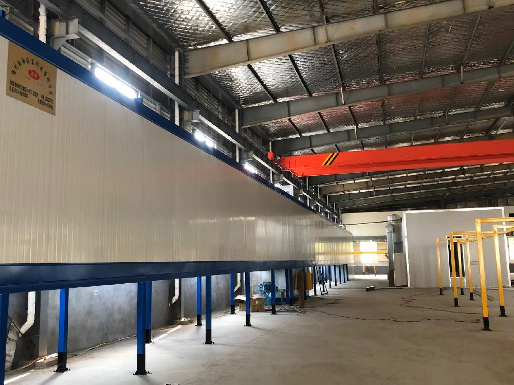 高温布袋笼喷粉流水线