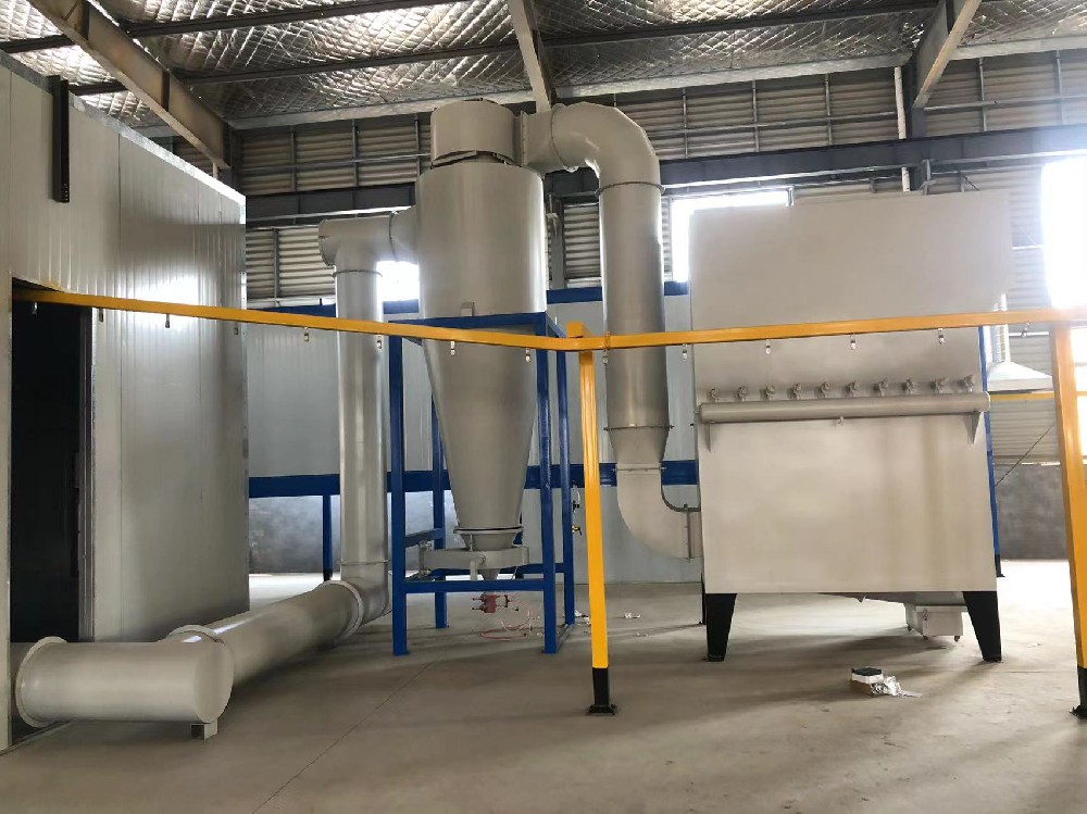 高温布袋笼喷粉流水线